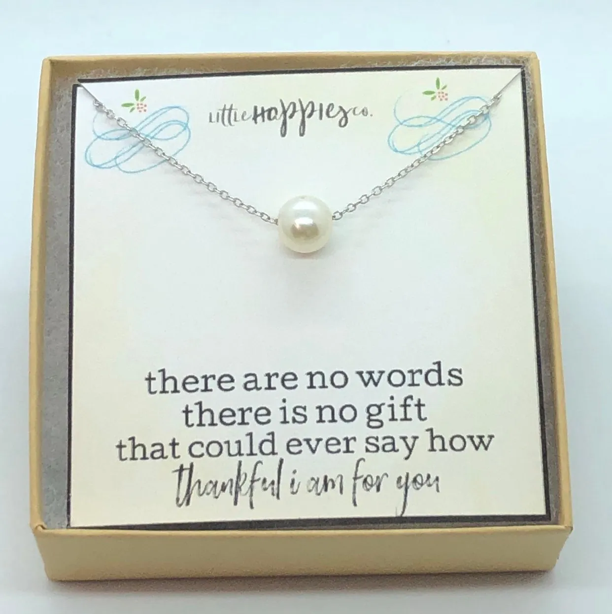 hostess gift, baby shower gift, wedding shower, gifts for hostesses, host, necklace gift, inexpensive, thank you, dainty pearl necklace