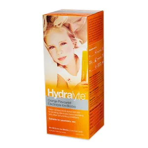 Hydralyte Orange Flavoured Electrolyte Ice Blocks 16 x 62.5 mL pack