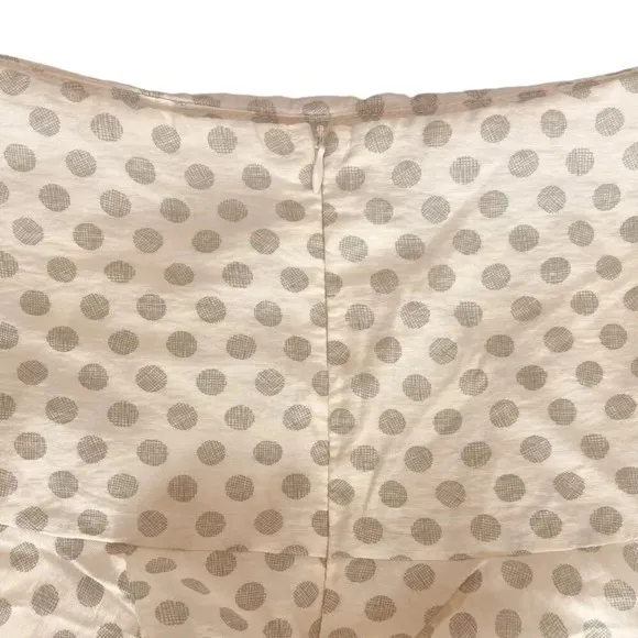 Indikah by Angel Biba Women's Cream &amp; Green Polka Dot Ruffle Mini Skirt