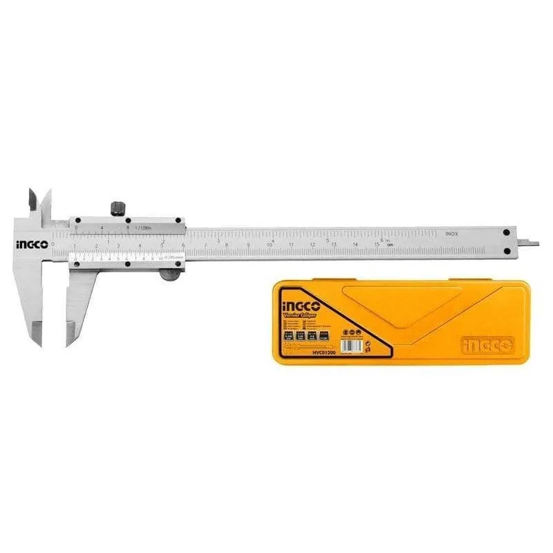 Ingco Vernier Caliper 0-200mm with 0.01mm Precision – HVC01200