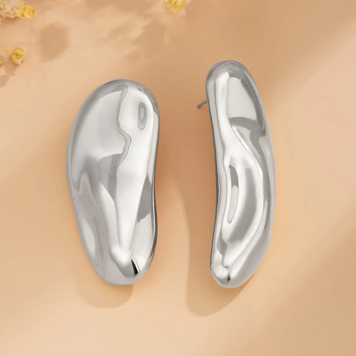 Irregular Asymmetric Glossy Waterdrop Earrings