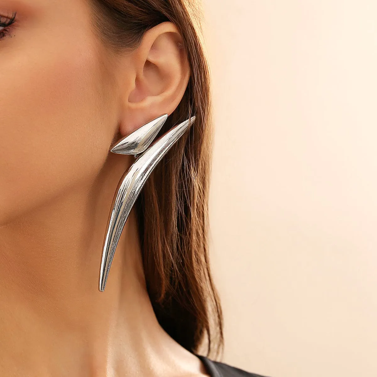 Irregular Gold Silver Plated Statement Earrings