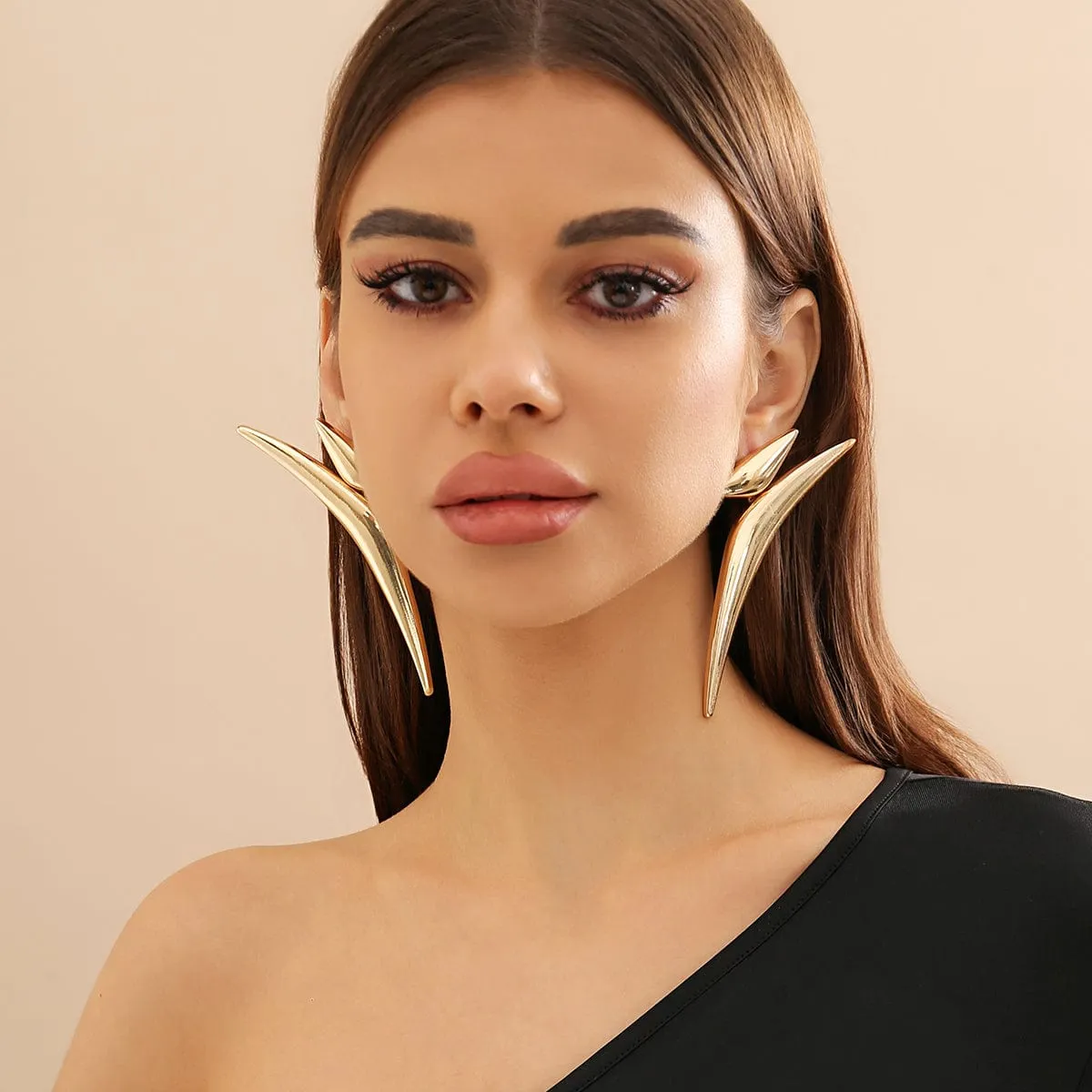 Irregular Gold Silver Plated Statement Earrings