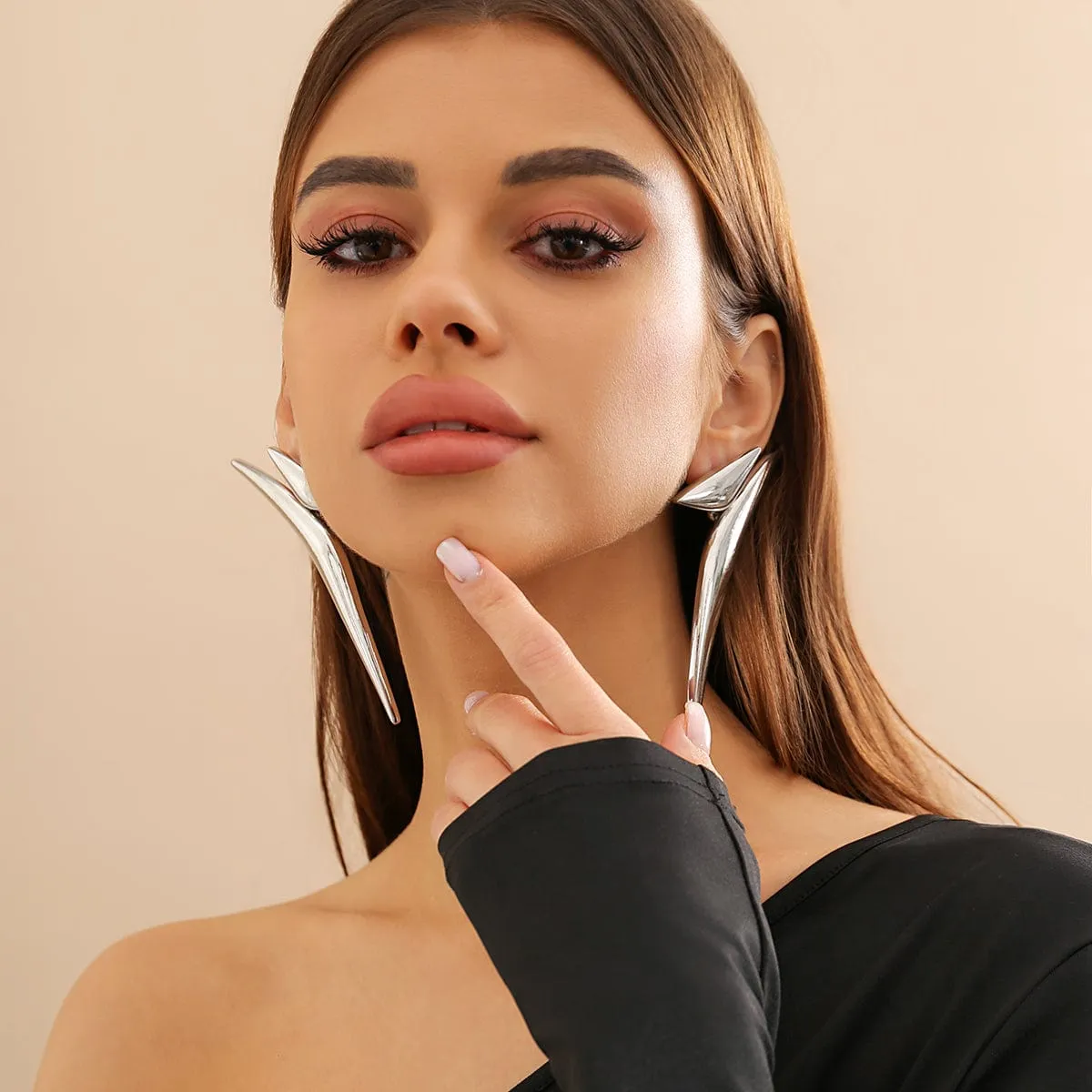 Irregular Gold Silver Plated Statement Earrings
