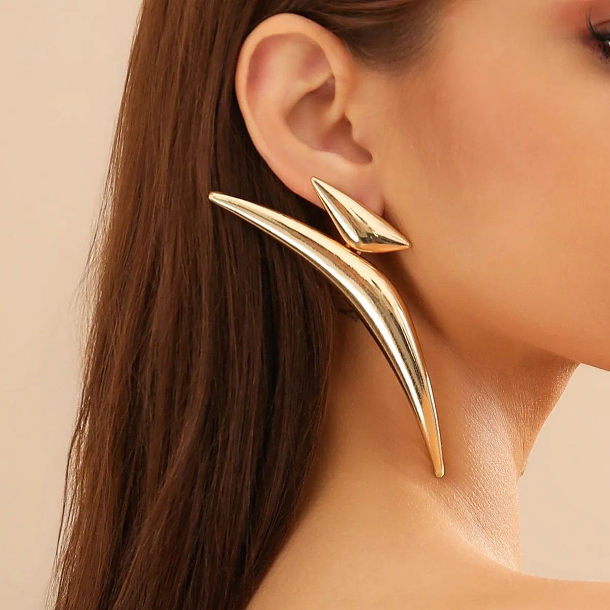 Irregular Gold Silver Plated Statement Earrings