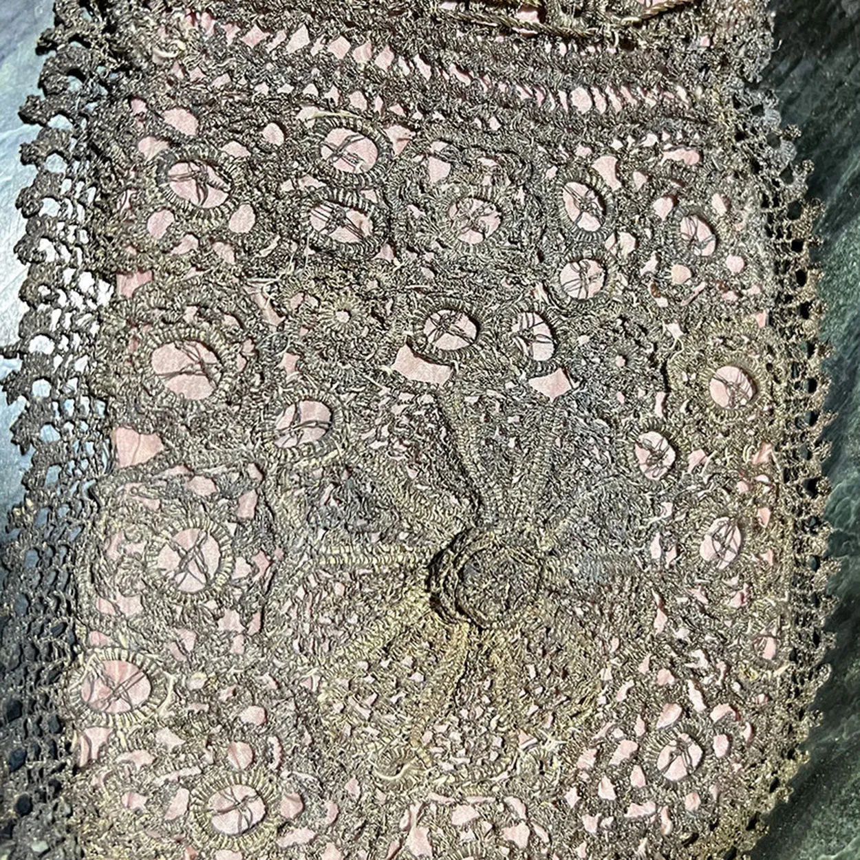Italian Silver Thread Drawstring Reticule Purse