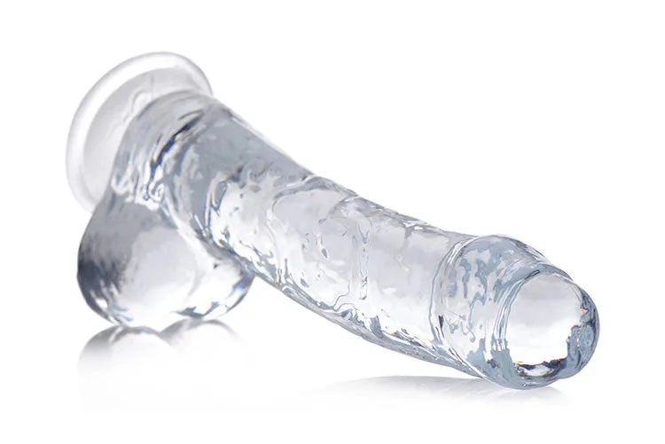 Jock C -Thru 8 Inch Dildo With Balls - Clear