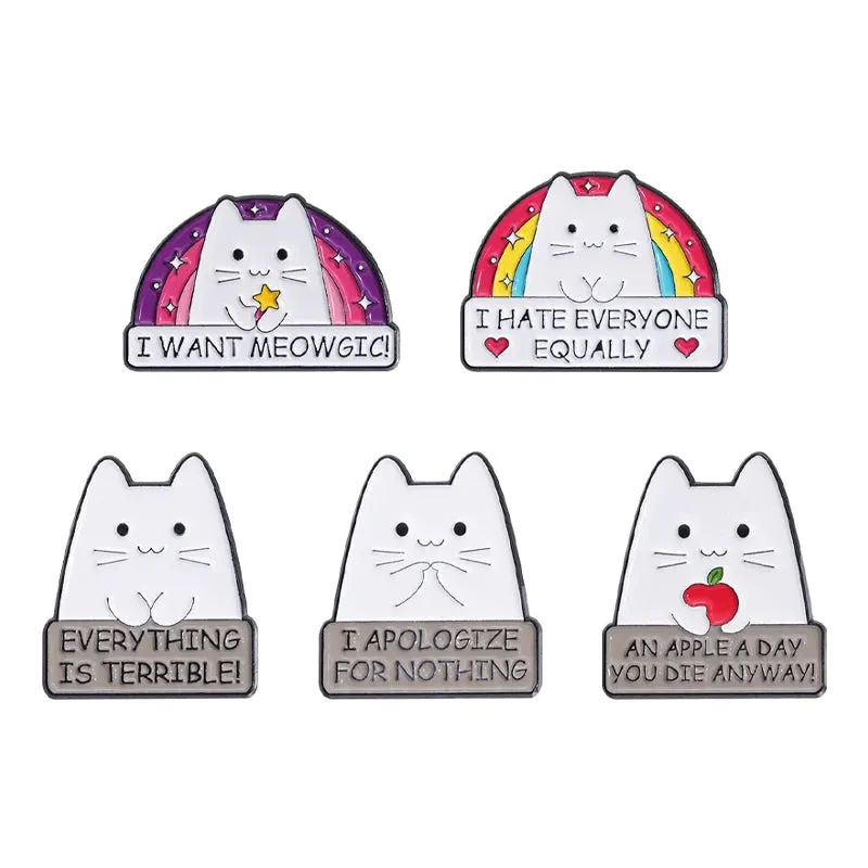 Kawaii Animal Brooch Set 🐾✨ Adorable Enamel Pins - Cute Cat & Capybara Metal Accessories for Fashion & Gifts! 🎁🌈