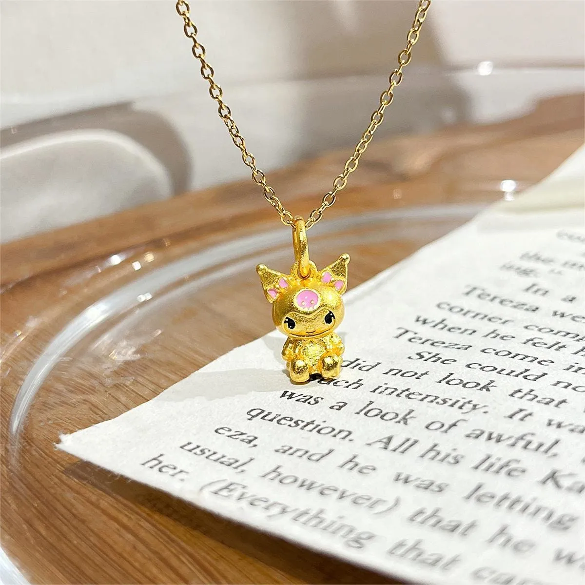 Kawaii Sanrio Gold Filled Kuromi Necklace