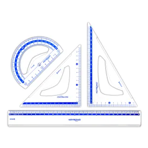 Keyroad Geometry Drawing Set Blue Scale 3 Pcs   30 cm Ruler