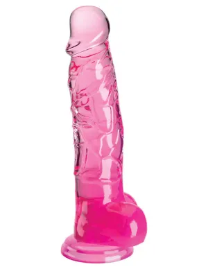 King  Clear 8 Inch With Balls - Pink