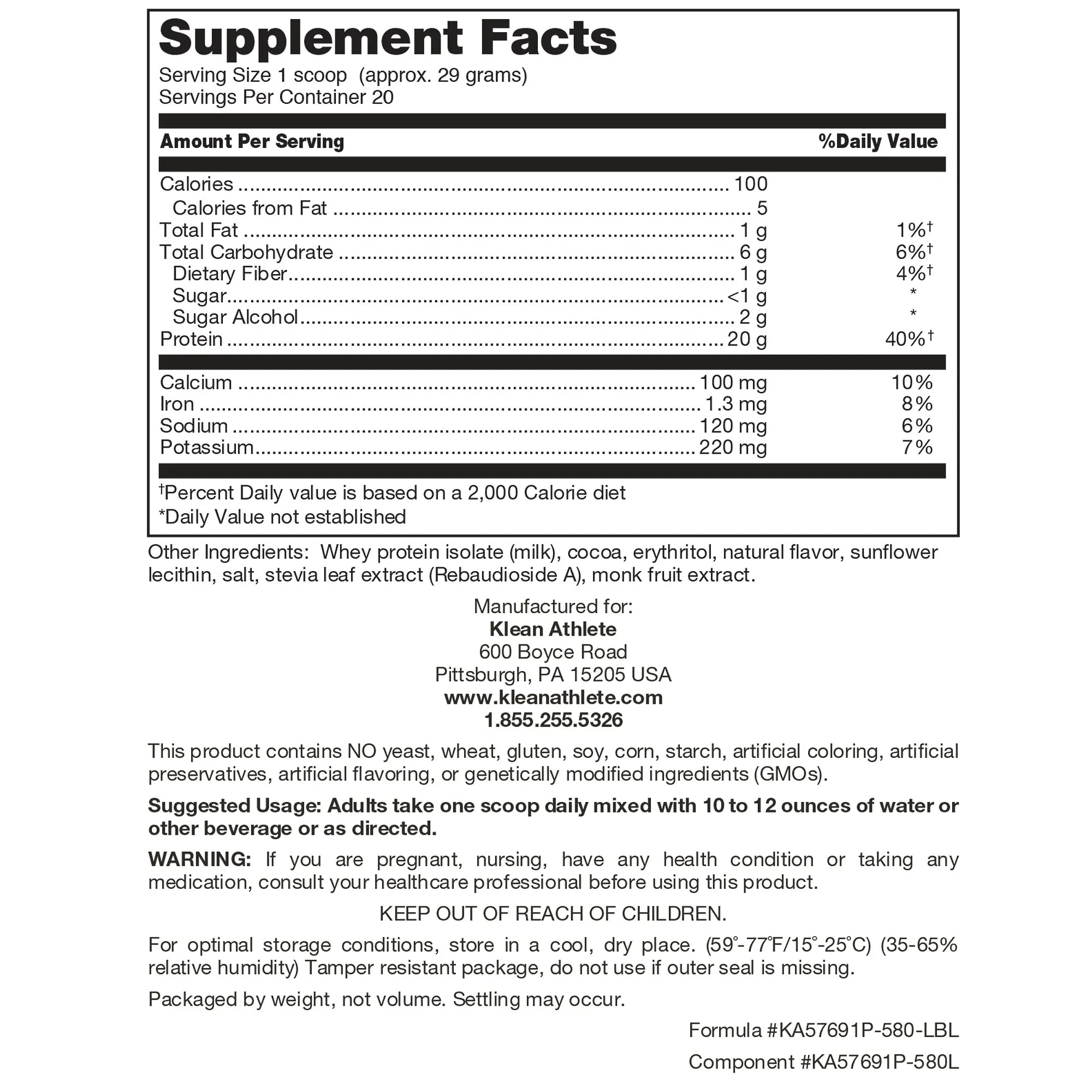 Klean Isolate (Natural Chocolate Flavor)