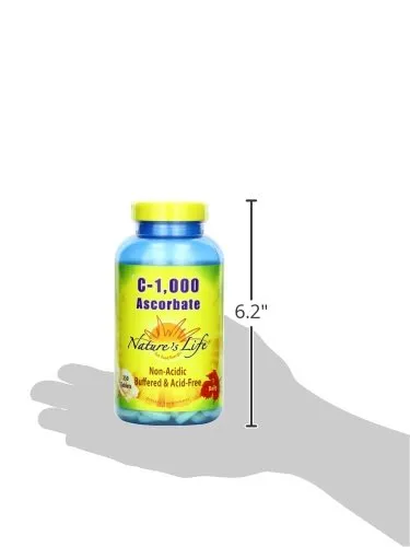 La vida de la naturaleza C Ascorbate Tablets, 1000 mg, 250 Count