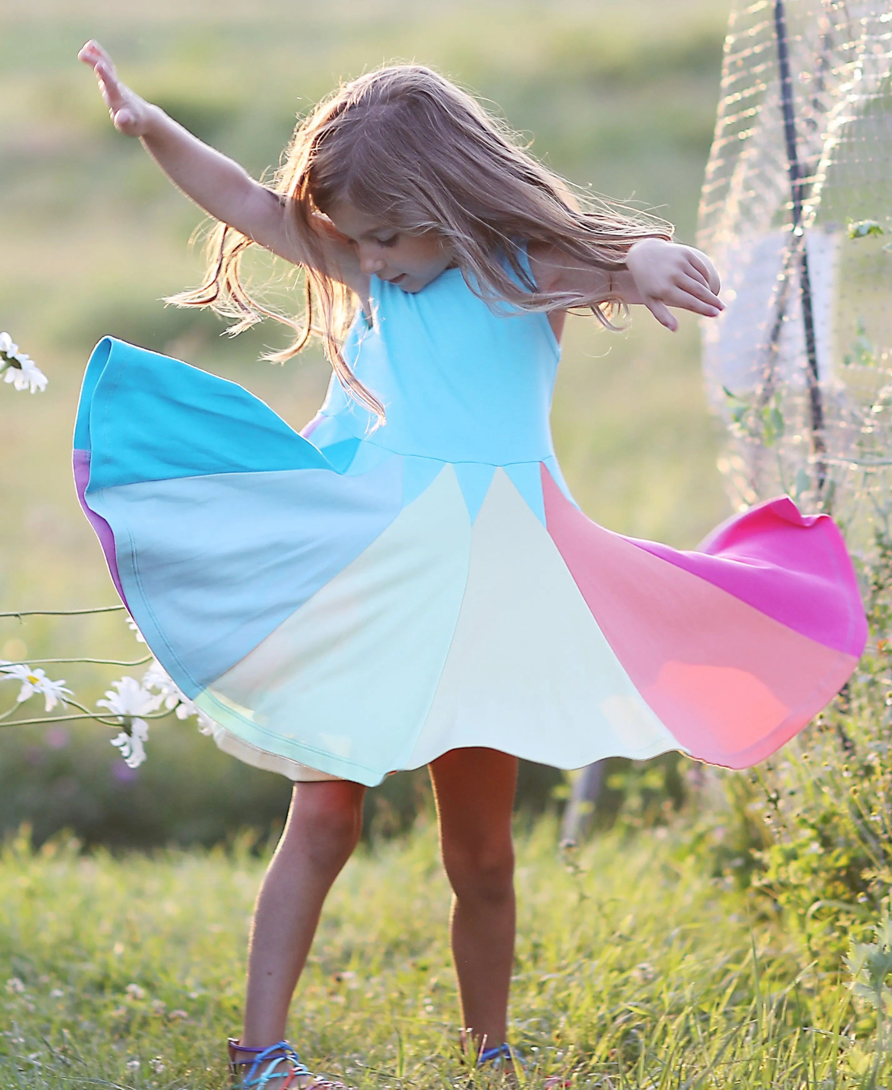 Lemon Loves Lime Rainbow Twirl Dress