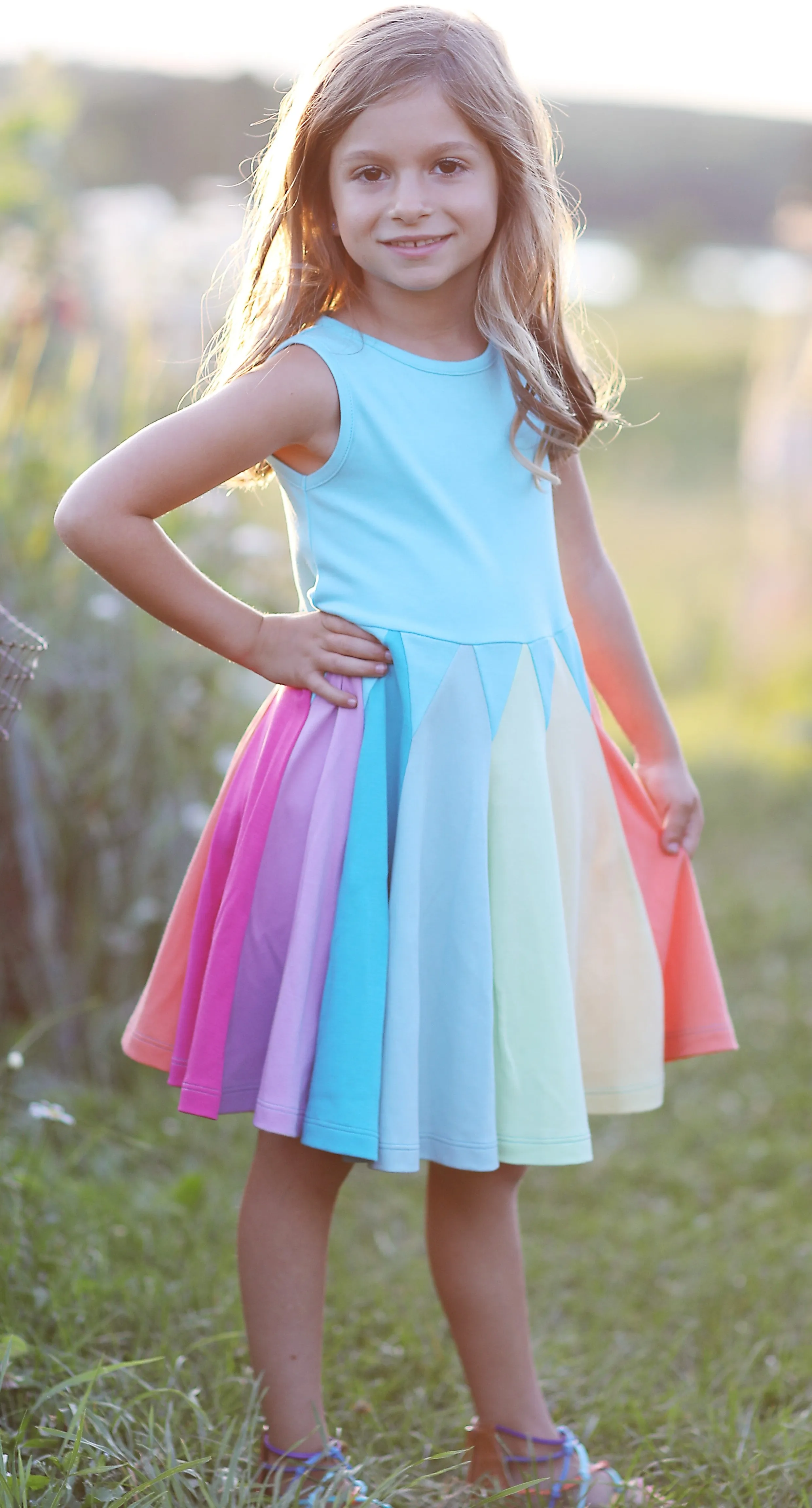 Lemon Loves Lime Rainbow Twirl Dress