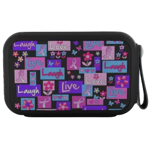 Live, Love, Laugh Pink Ribbon Bluetooth Speaker - 10 Watts