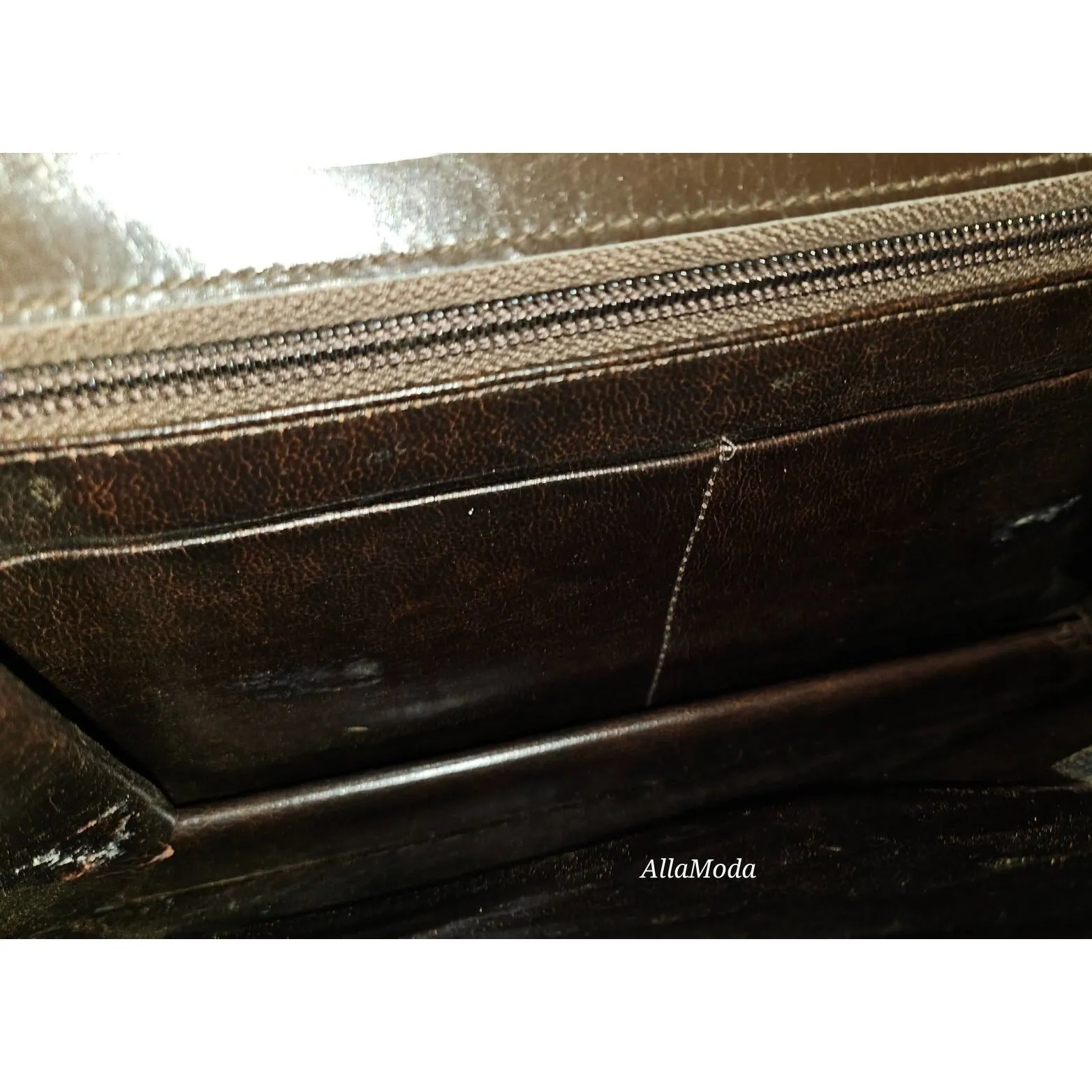 Loewe mahogany leather asymmetrical XL clutch