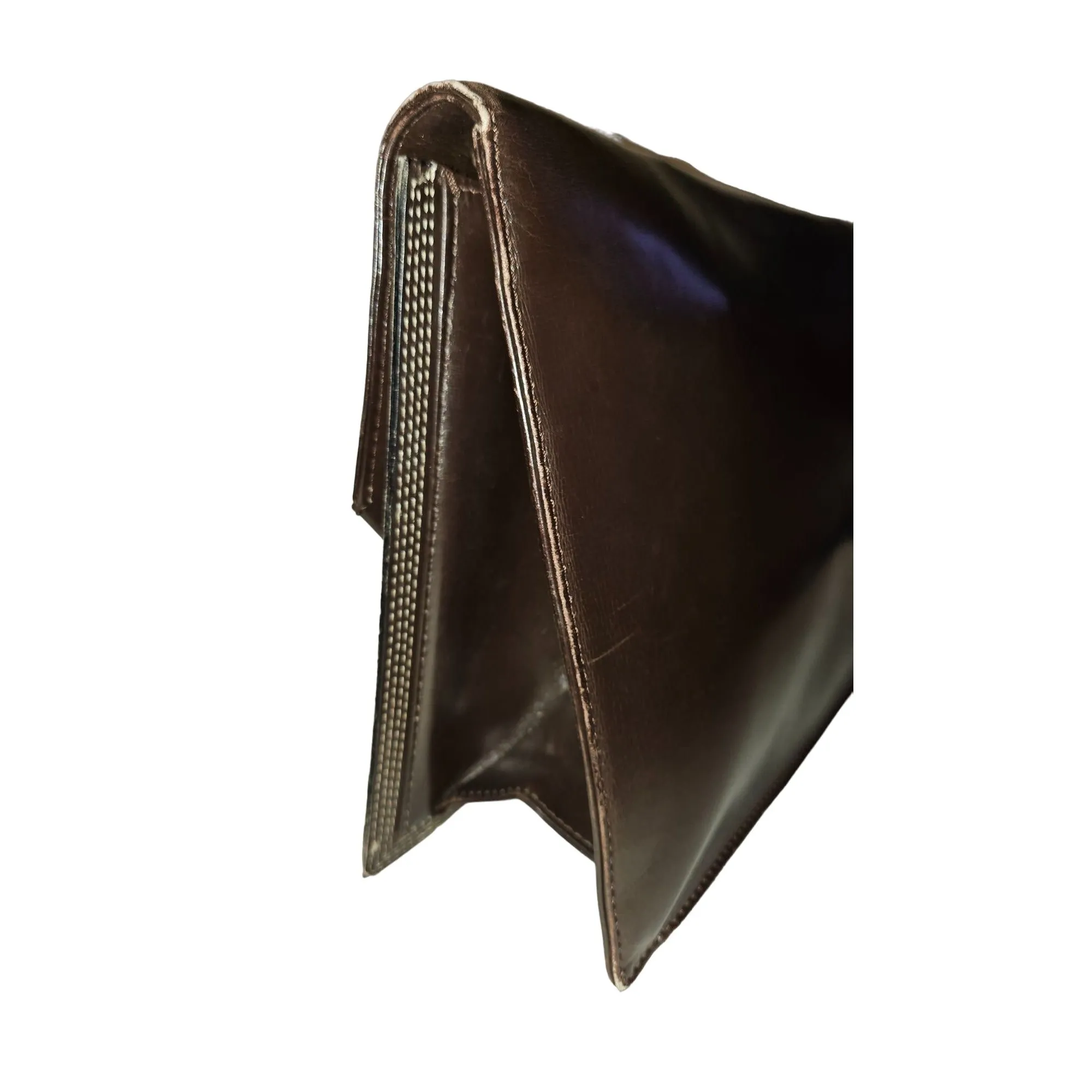 Loewe mahogany leather asymmetrical XL clutch