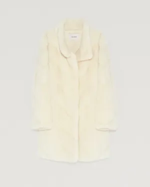 Long mink coat with collar