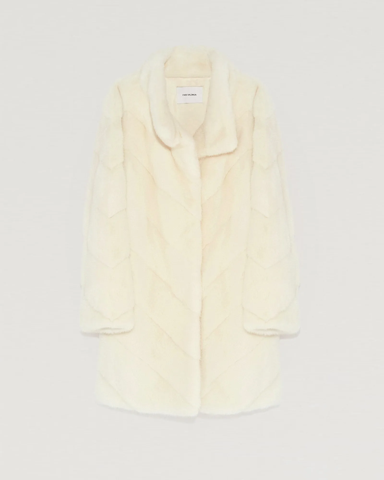 Long mink coat with collar