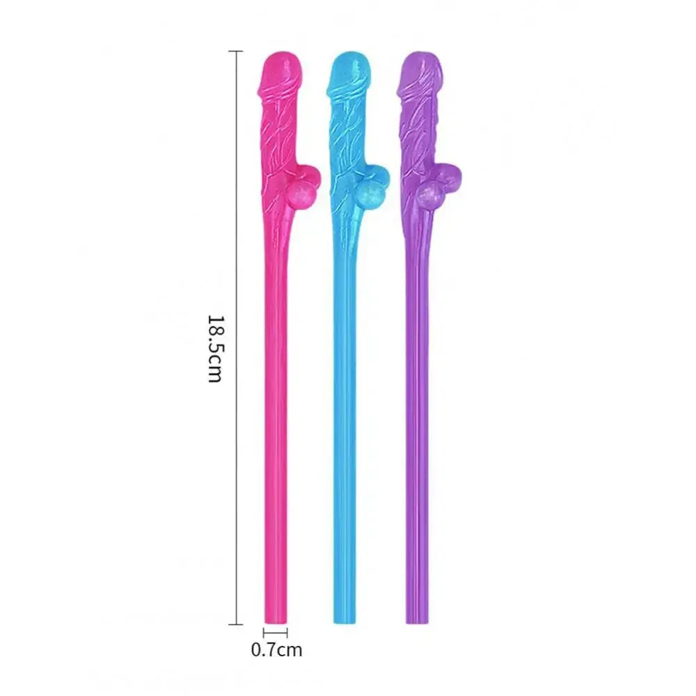 Lovetoy Blue Pink and Purple Pack of 9 Realistic Willy Straws