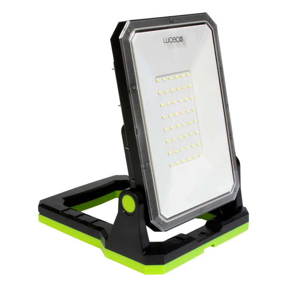 Luceco LILM13G65 Rechargeable Folding Magnetic Worklight 1300lm 10W 6500K with Power Bank - USB-C Charged