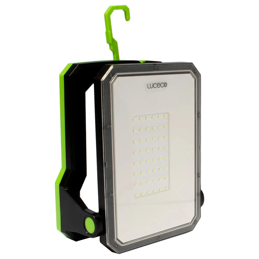 Luceco LILM13G65 Rechargeable Folding Magnetic Worklight 1300lm 10W 6500K with Power Bank - USB-C Charged