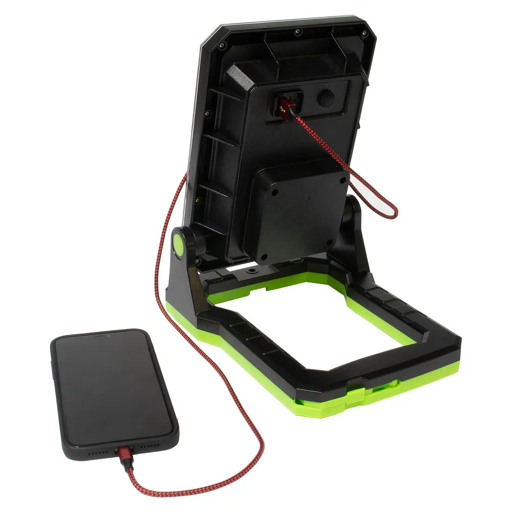 Luceco LILM13G65 Rechargeable Folding Magnetic Worklight 1300lm 10W 6500K with Power Bank - USB-C Charged