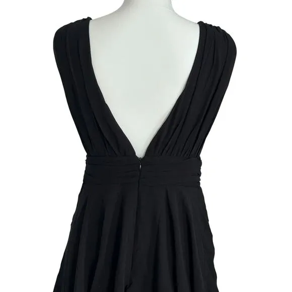 LULUS Amazing Evening Black Tiered Sleeveless V-neck Maxi Dress-Size S