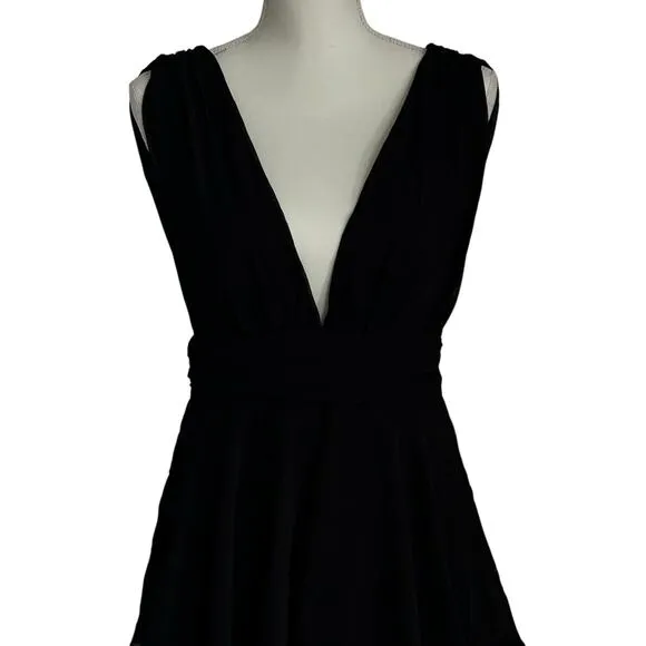 LULUS Amazing Evening Black Tiered Sleeveless V-neck Maxi Dress-Size S