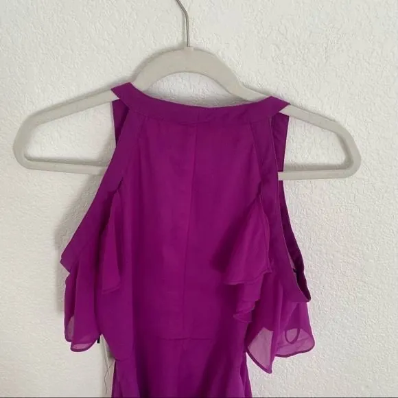 LULU’S BOMBSHELL WRAP FLUTTER SLEEVE MINI DRESS MAGENTA NWT SZ XL