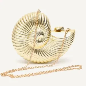 Luxurious Shiny Acrylic Conch-Shaped Evening Clutch with Chain Strap