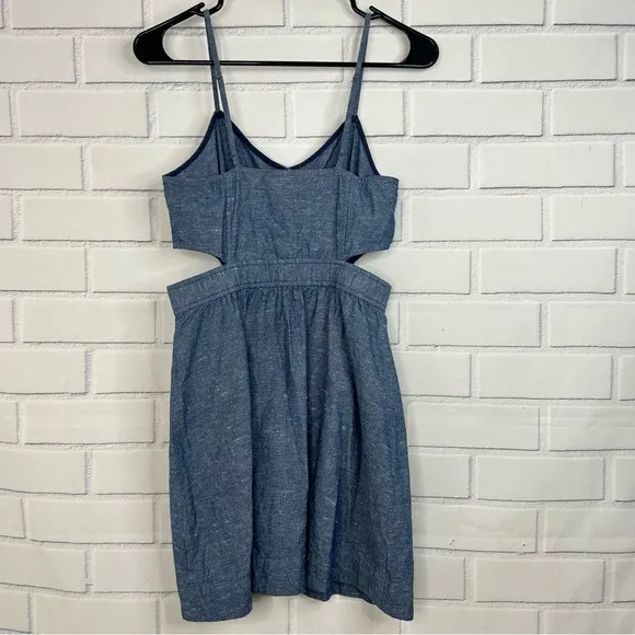 Madewell Chambray Cutout Cami Mini Dress size 2