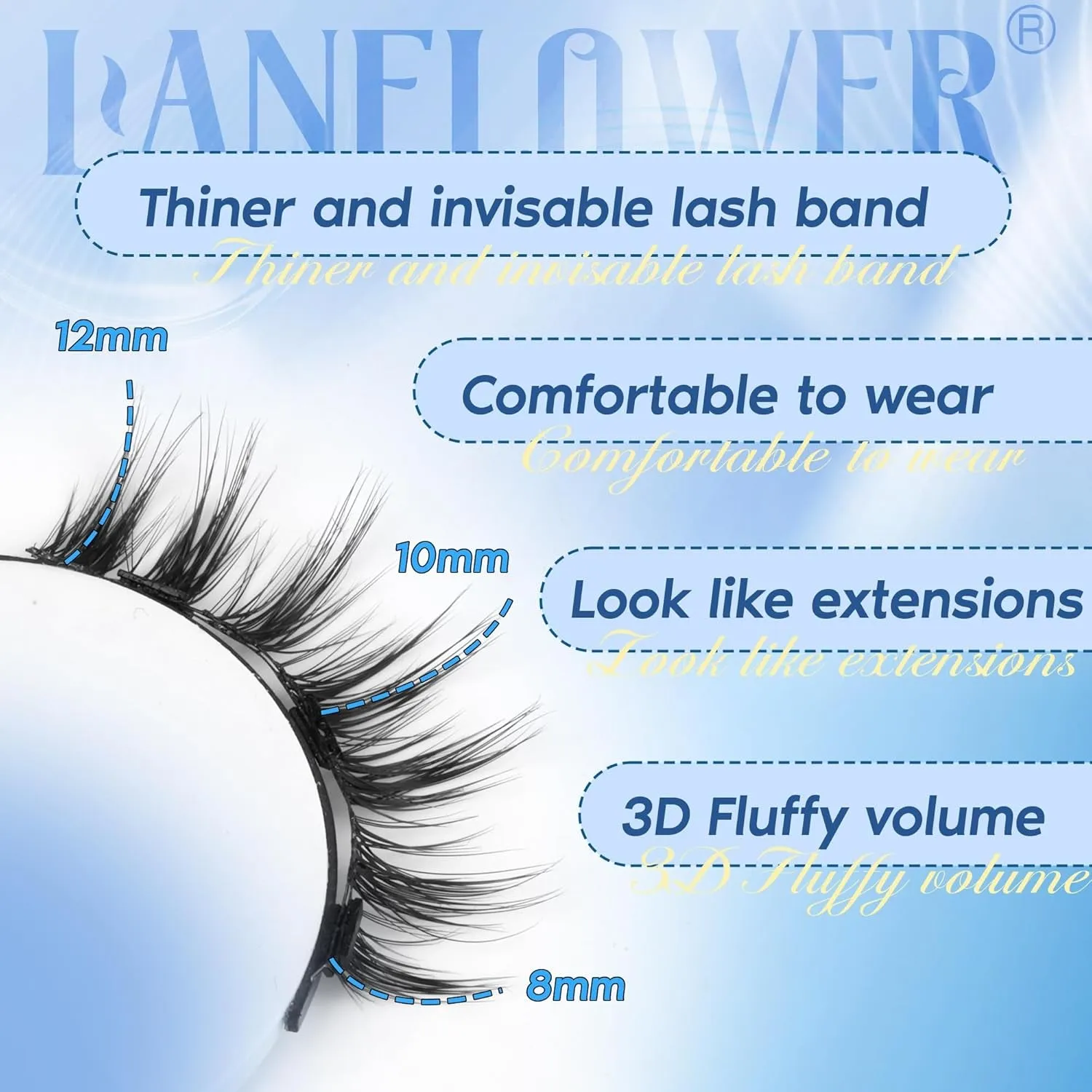 Magnetic Eyelashes without Eyeliner Reusable Magnetic Lashes Kit Natural Look Magnetic Eyelashes with Applicator No Glue Needed Magnetic Lashes with Magnets Cat Eye False Eyelashes by
