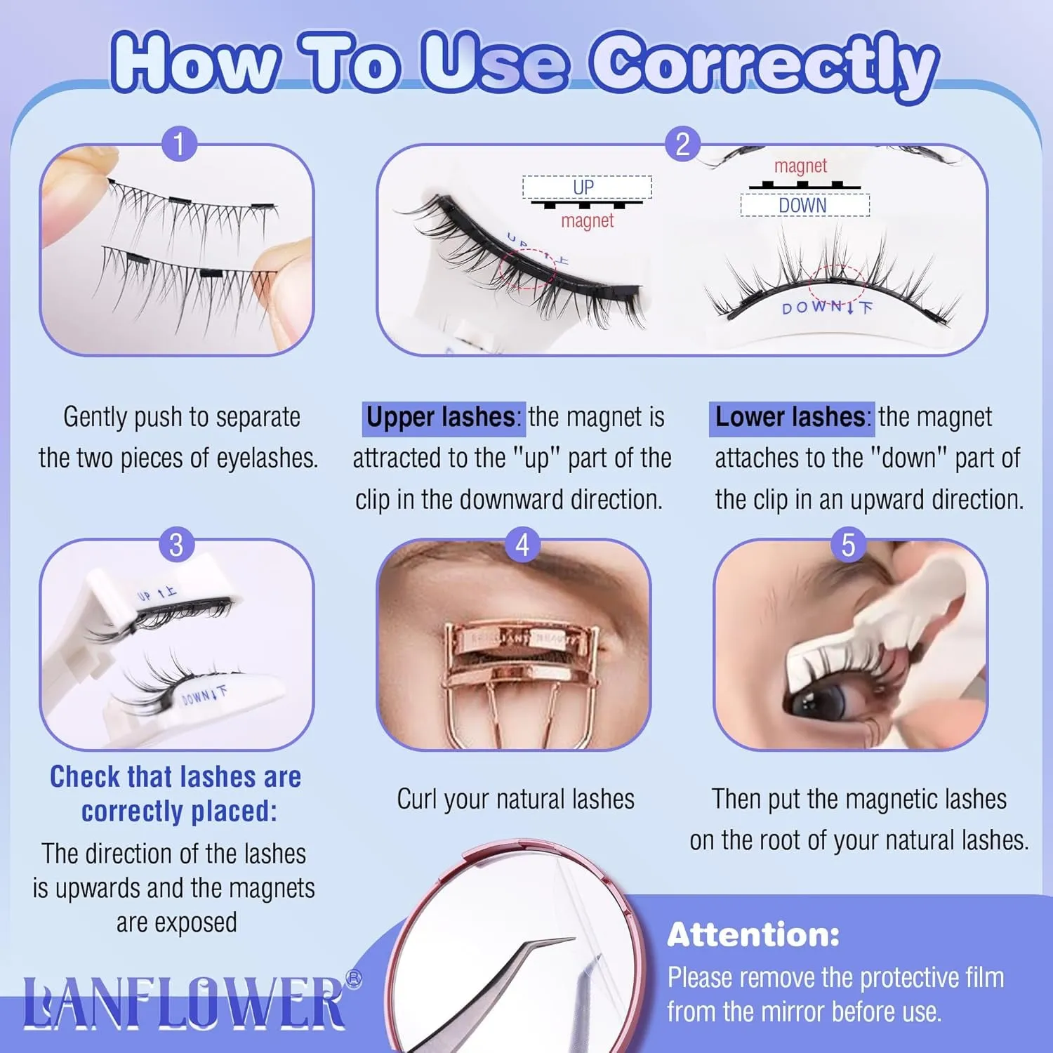 Magnetic Eyelashes without Eyeliner Reusable Magnetic Lashes Kit Natural Look Magnetic Eyelashes with Applicator No Glue Needed Magnetic Lashes with Magnets Cat Eye False Eyelashes by
