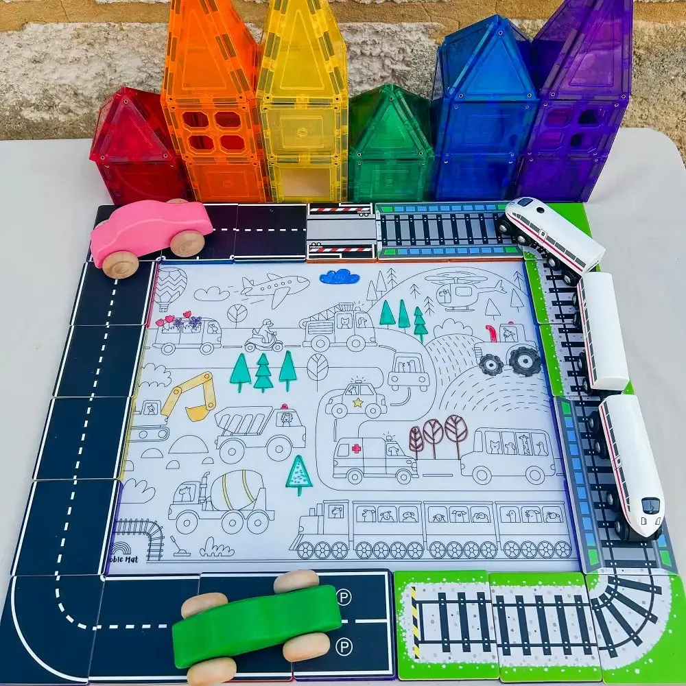MAGNETIC ROAD TILE TOPPERS 40 PC