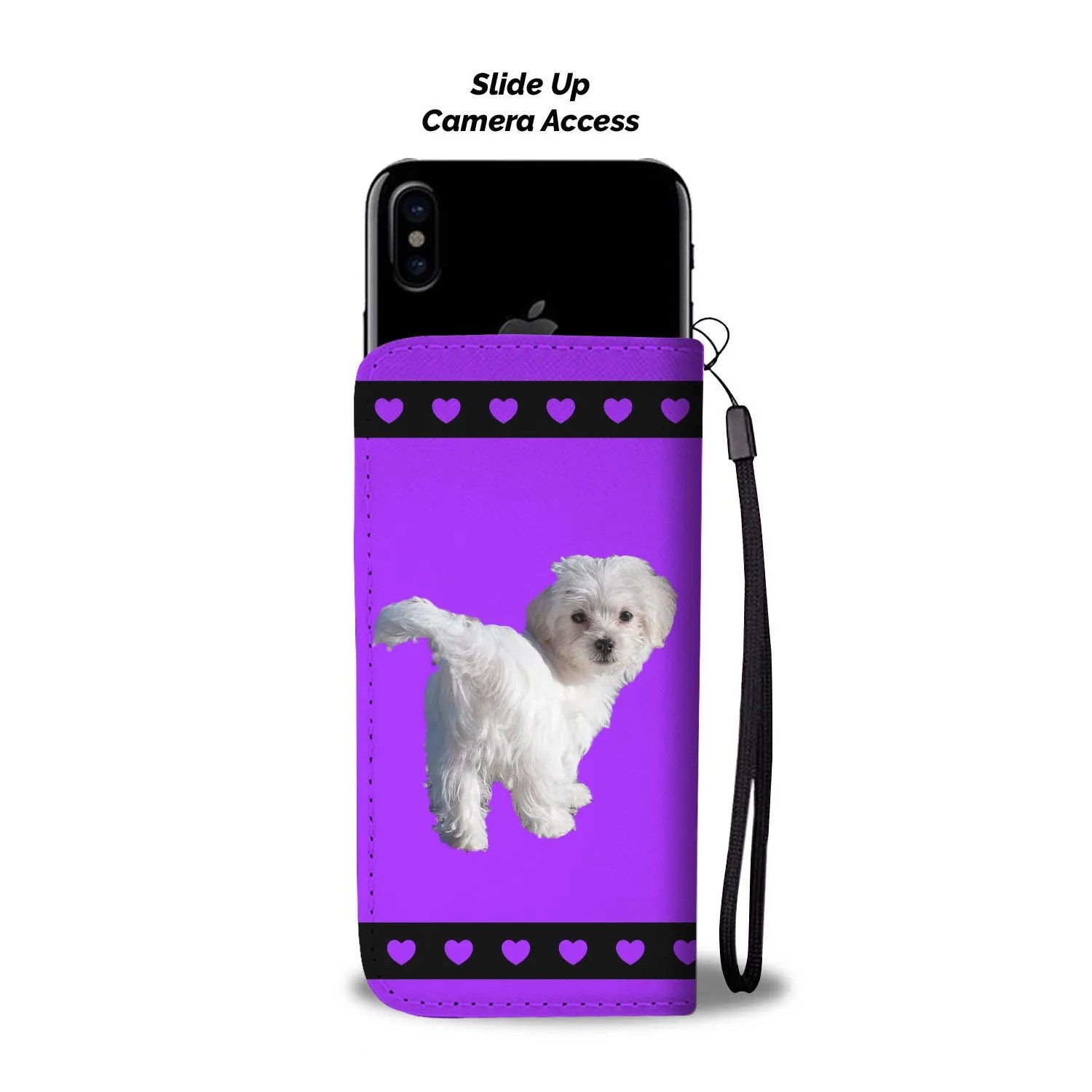 Maltese Phone Case Wallet - Purple