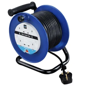 Masterplug LDCC3013/4BL 4 Socket 30m 13A Medium Open Reel - Blue