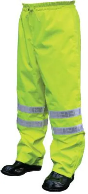MCR Safety Pro Grade Rain Pants, Polyester/Polyurethane, Hi-Viz Lime, 3X-Large, 598RPWX3