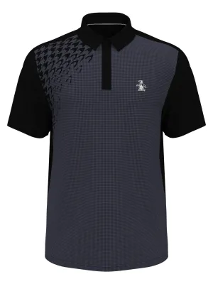 Men's Asymmetrical Pete Gingham Color Block Polo