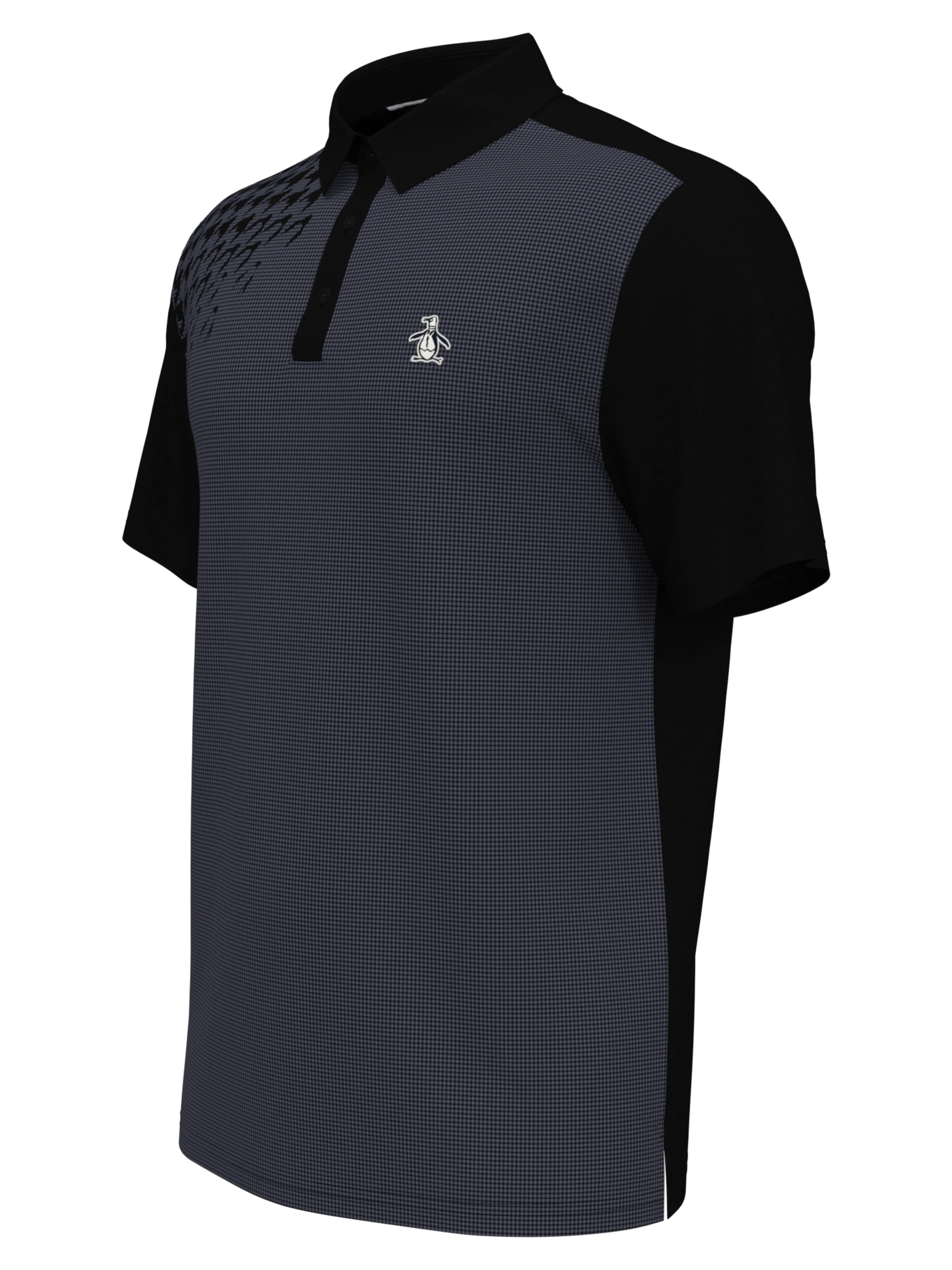 Men's Asymmetrical Pete Gingham Color Block Polo