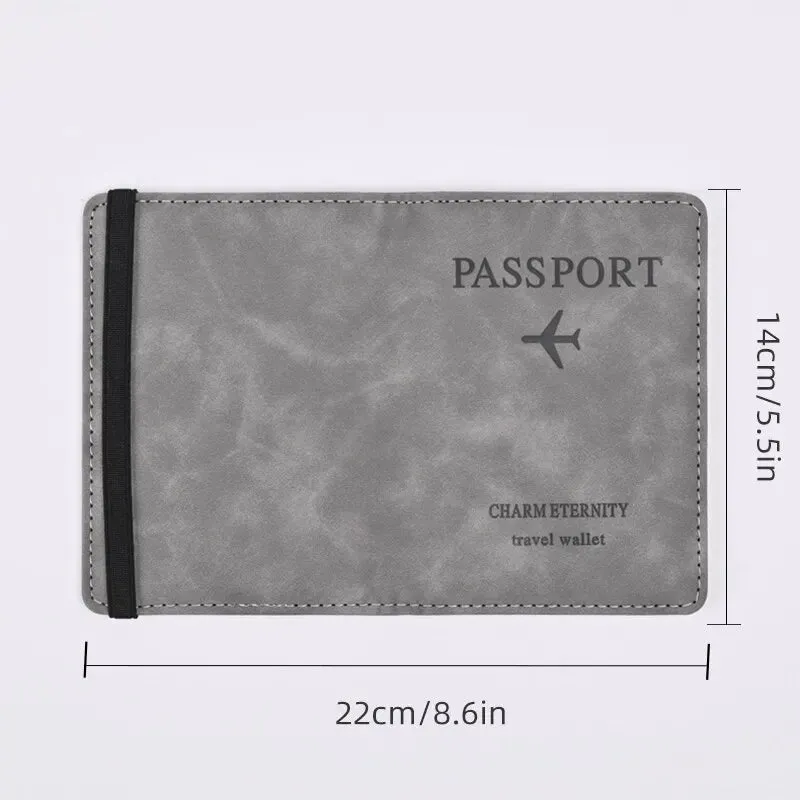 Men’s PU Leather Travel Wallet – RFID-Blocking Passport Holder with Card Slots