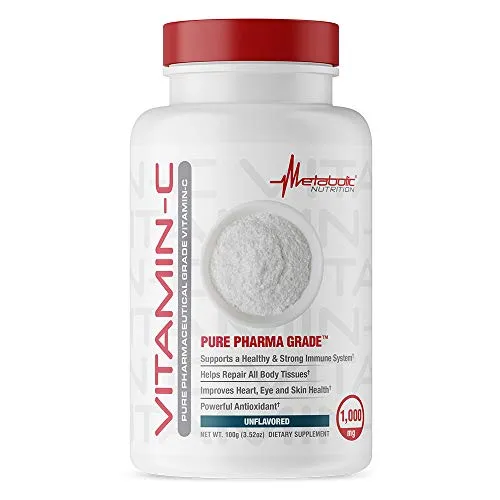 Metabolic Nutrition Vitamina C, 1000 mg, grado de farmacia puro, ácido ascórbico de alta absorción, 1