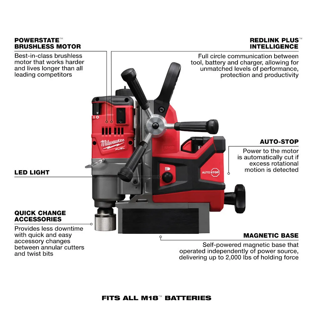 Milwaukee 2787-22HD M18 FUEL 1-1/2" Magnetic Drill Kit