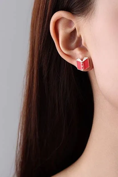 Mini Book Stud Earrings