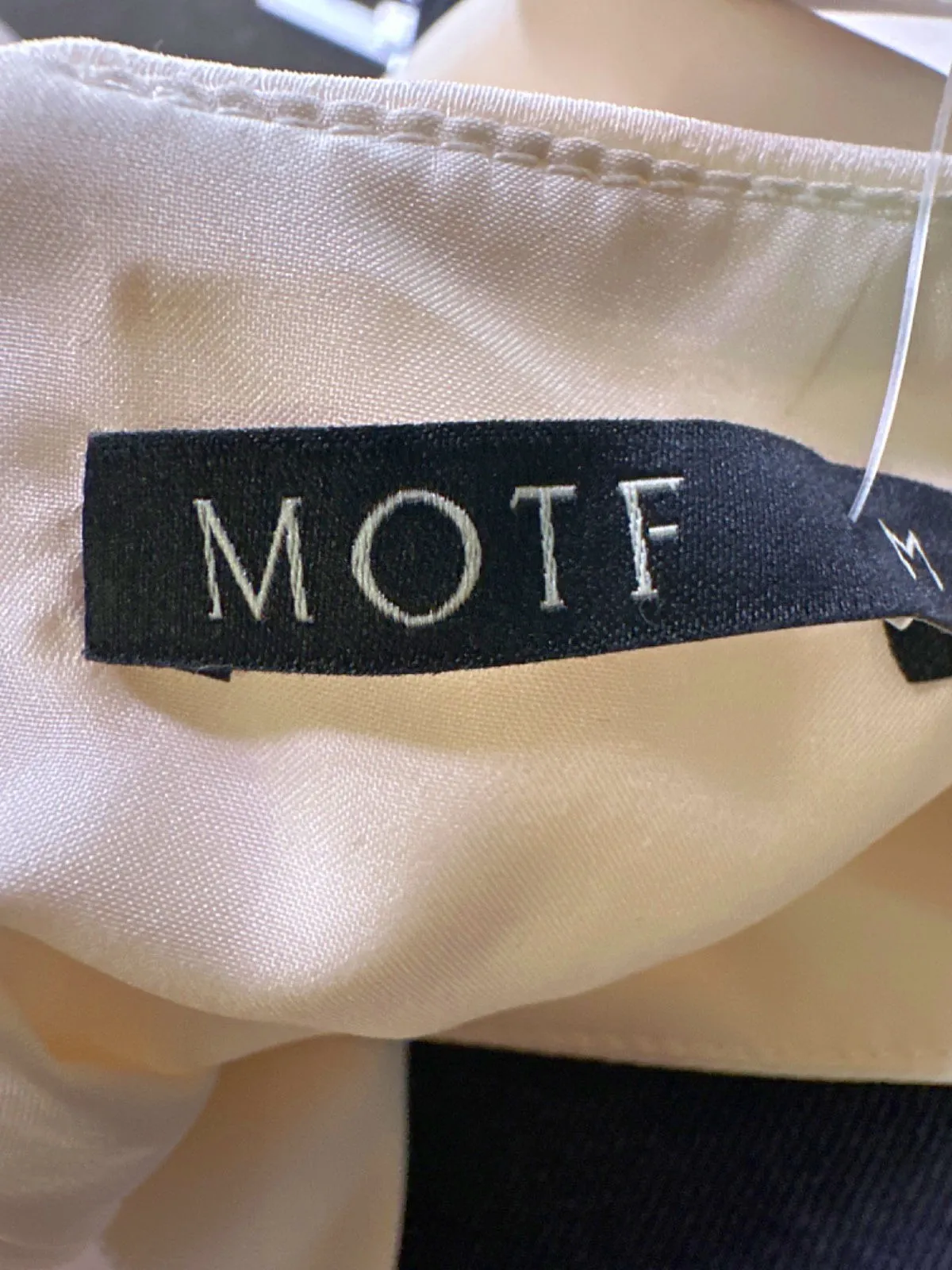 MOTF Cream Long Sleeve Belted Dress UK M