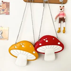 Mushroom Shaped Crossbody Handbag with Chain Strap