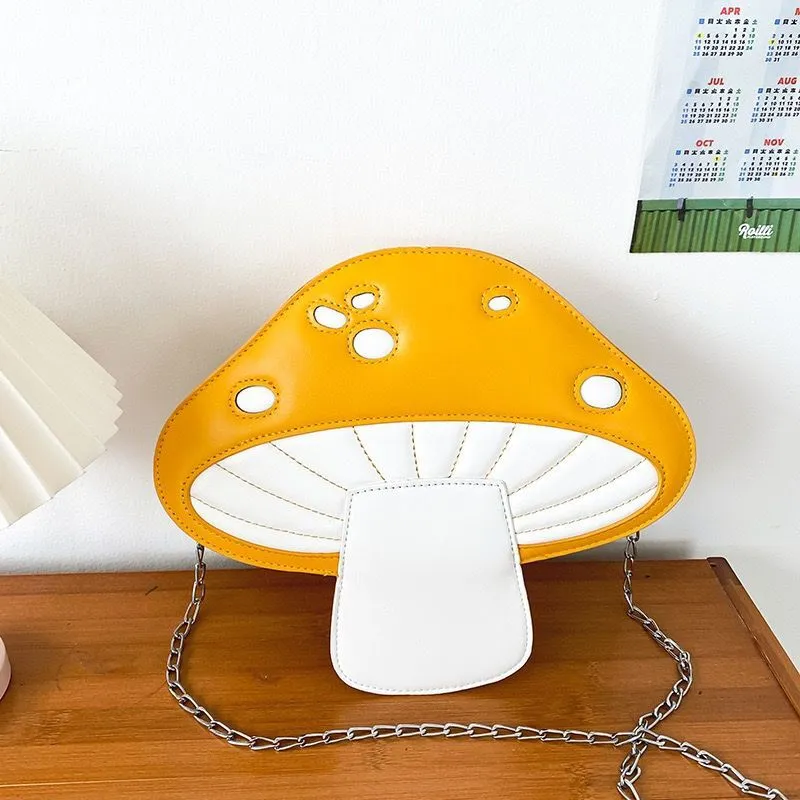 Mushroom Shaped Crossbody Handbag with Chain Strap