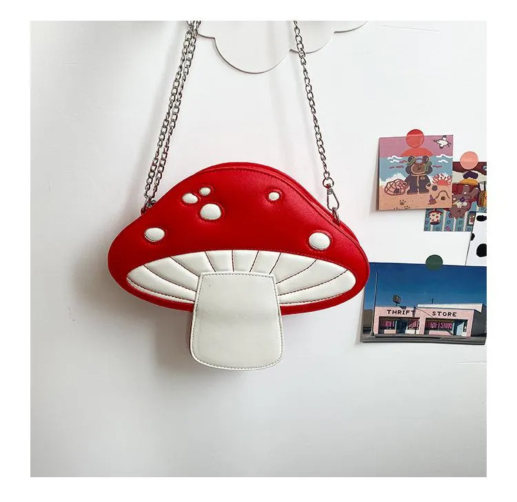 Mushroom Shaped Crossbody Handbag with Chain Strap