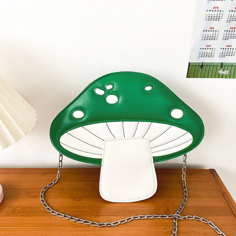 Mushroom Shaped Crossbody Handbag with Chain Strap